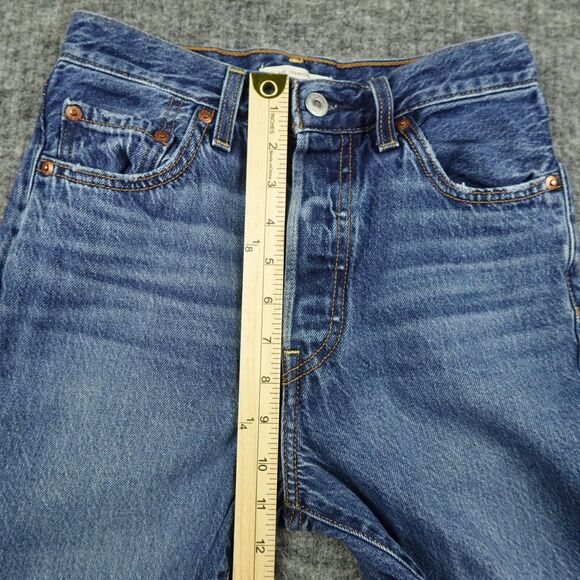 Levis Jeans Womens 25X29(26) Blue Denim Ribcage Straight Ankle Premium Casual - Picture 11 of 13